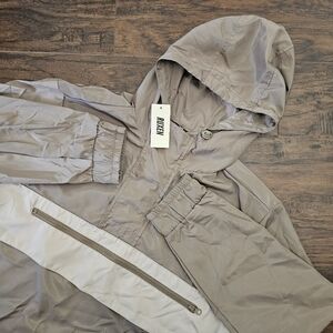 Ruxen Jacket Mens Large Tan Quarter Zip Pullover Windbreaker‎ European NEW